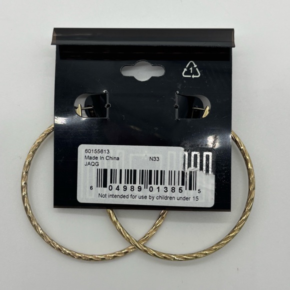 Anne Klein Twisted Gold Hoop Earrings - Picture 3 of 5